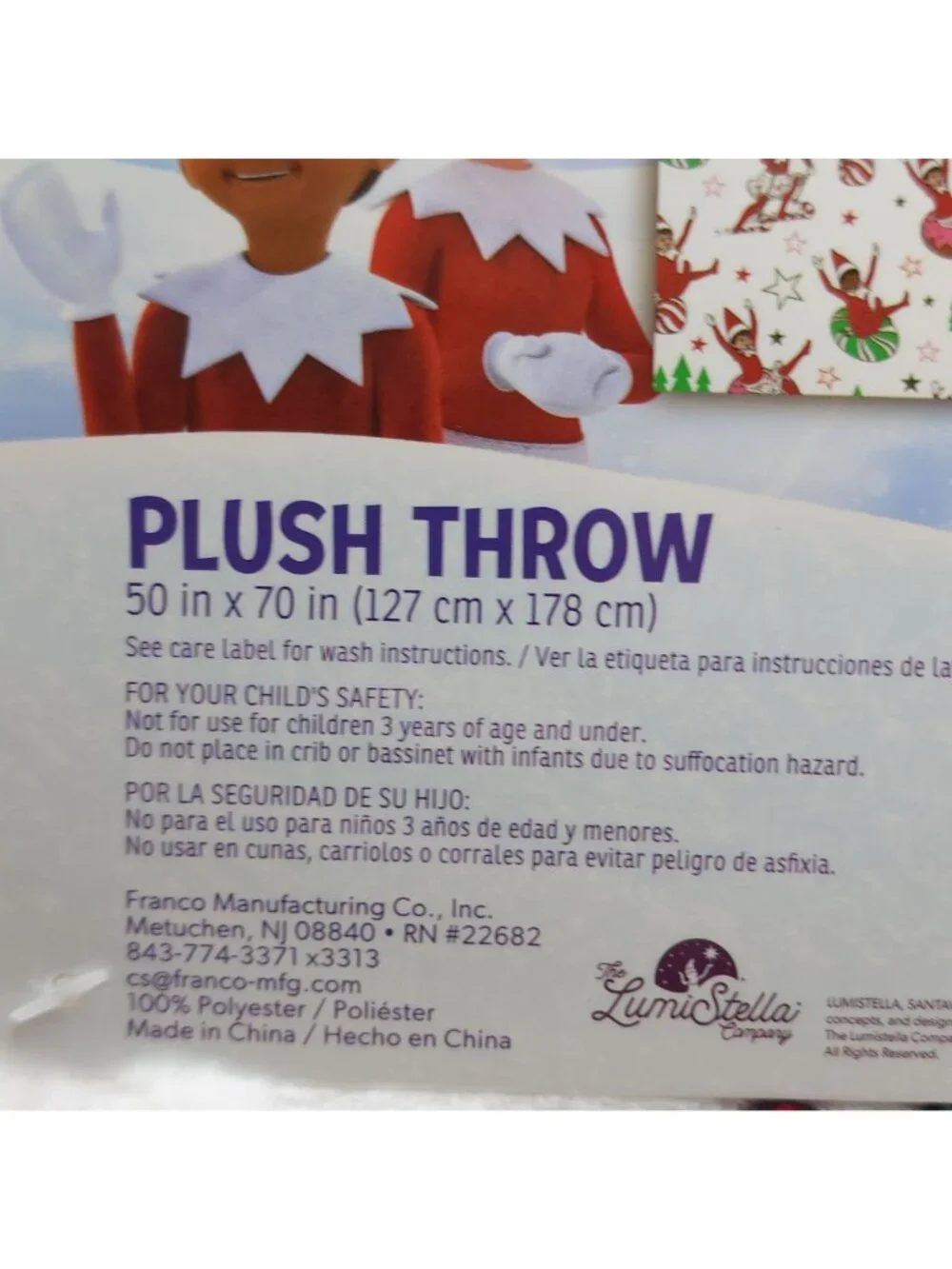 The Elf On The Shelf Plush Throw 50